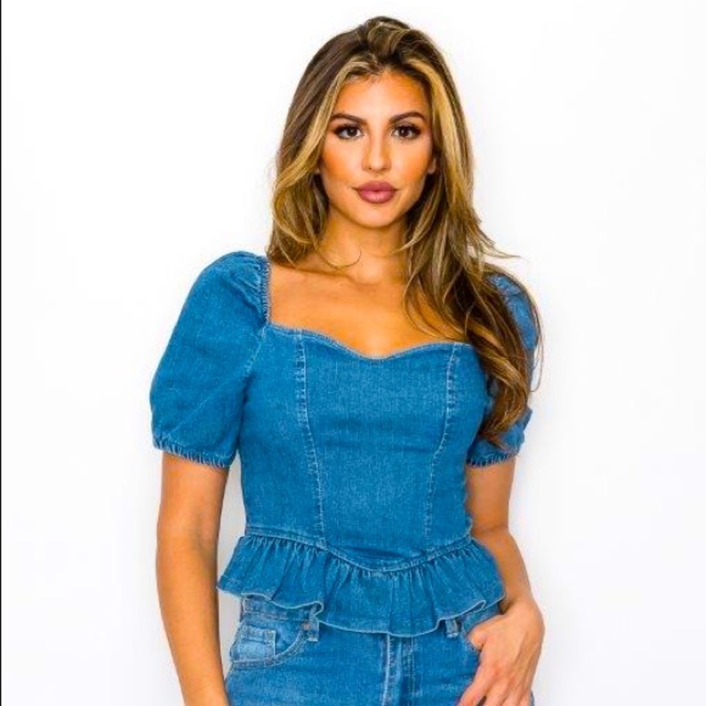 Peplum Denim Top
